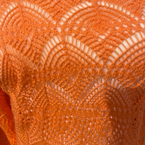 Jeanne Pierre Orange Crochet Top - SZ S - Picture 4 of 5